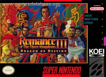 Cover Romance of the Three Kingdoms III - Dragon of Destiny for Super Nintendo